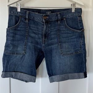 LOFT Dark Blue Denim Jean Shorts